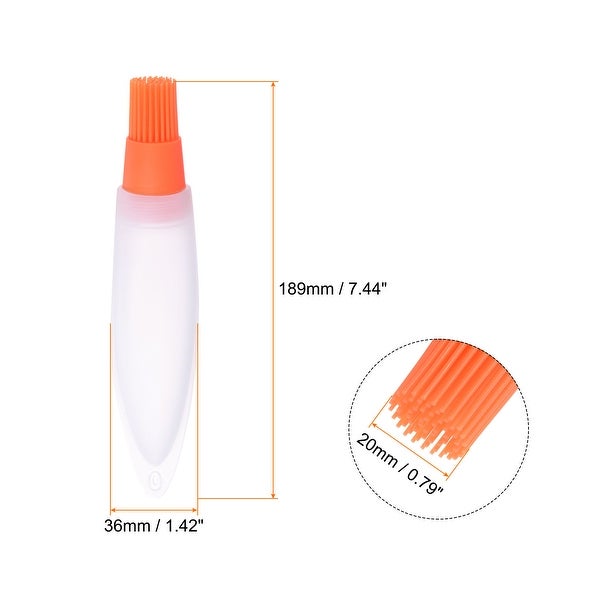 2pcs Silicone Oil Bottle Brush Tip Tail for Barbecue Cooking Baking， Orange