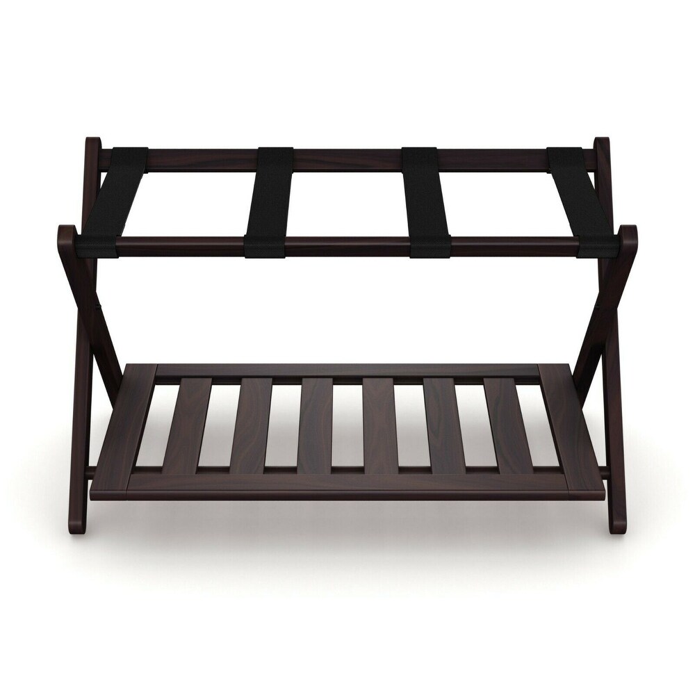 Stony Edge Luggage Rack Suitcase Stand for Guest Room with Shelf