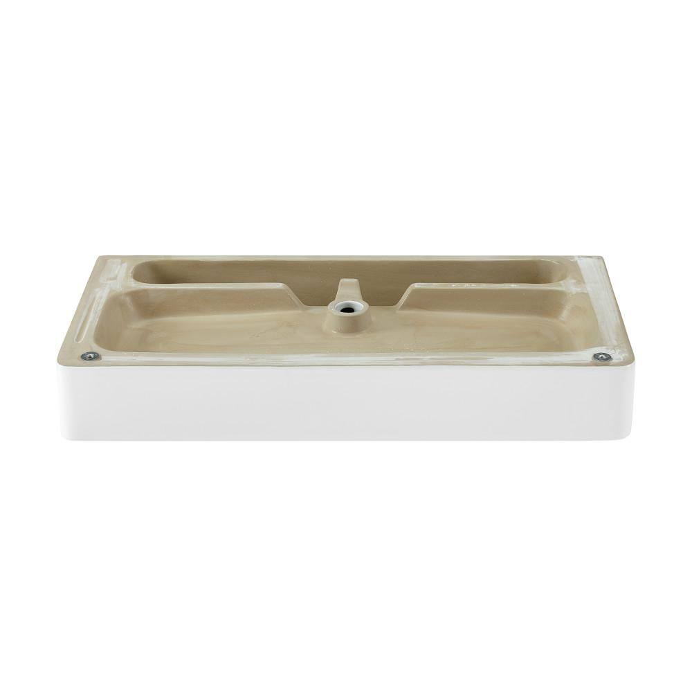 Swiss Madison Carre 36 in. Rectangle Wall Mount Bathroom Sink in Glossy White SM-WS334