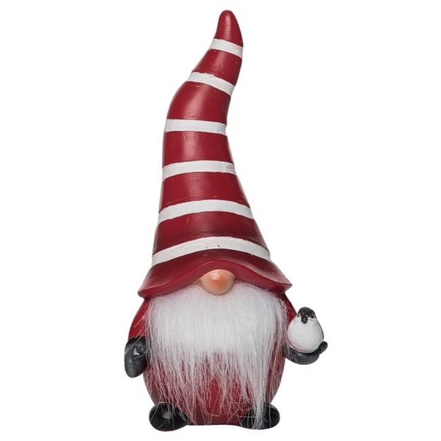 Transpac Resin 8 25 In Multicolored Christmas white Striped Gnome Decor