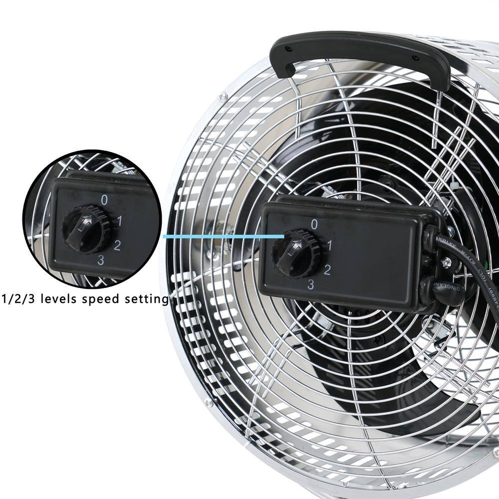 dubbin Silver 10-in. Tripod Floor Fan with 3-Speed Settings and Wide Angle - Ideal for Bedroom Living Room and Office Use FXFAN-7025