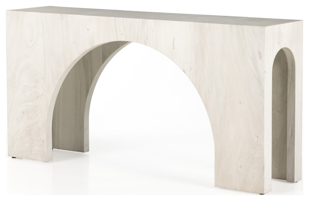 Fausto Console Table Bleached Guanacaste   Modern   Console Tables   by The Khazana Home Austin Furniture Store  Houzz