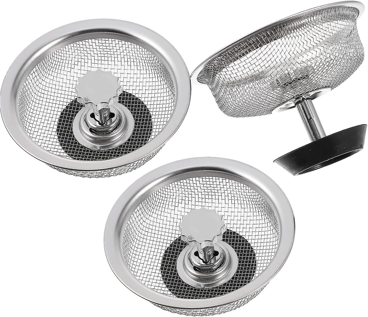 Kitchen Sink Strainer， Stainless Steel Sink Strainer Drain Strainer， Sink Garbage Strainer Stopper Deep Drain Screen， Anti Clogging For Kitchen Sinks