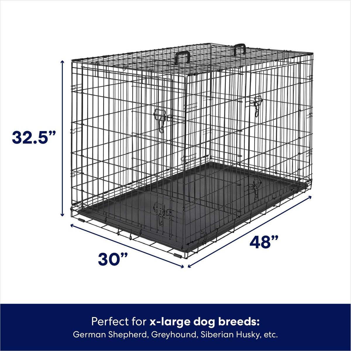 Frisco Fold and Carry Double Door Collapsible Wire Dog Crate