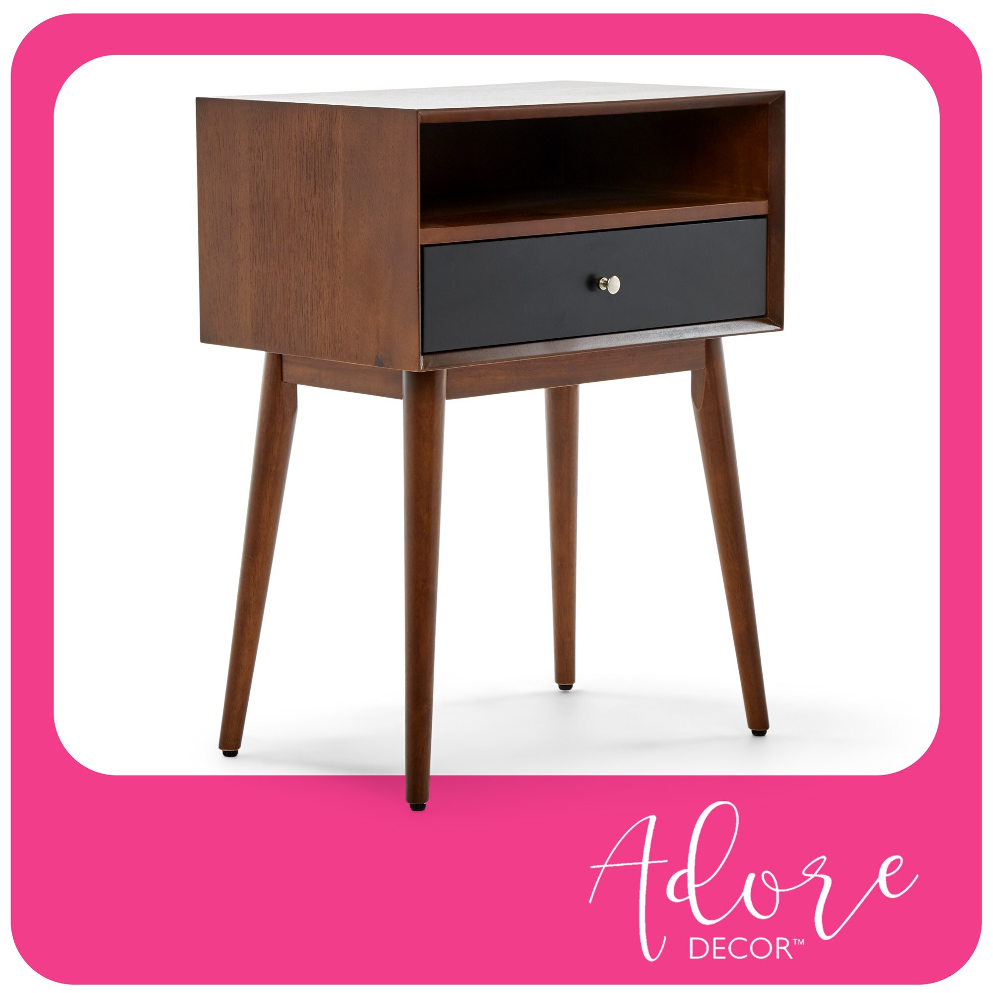 Adore Decor Calvin Side Table， Brown