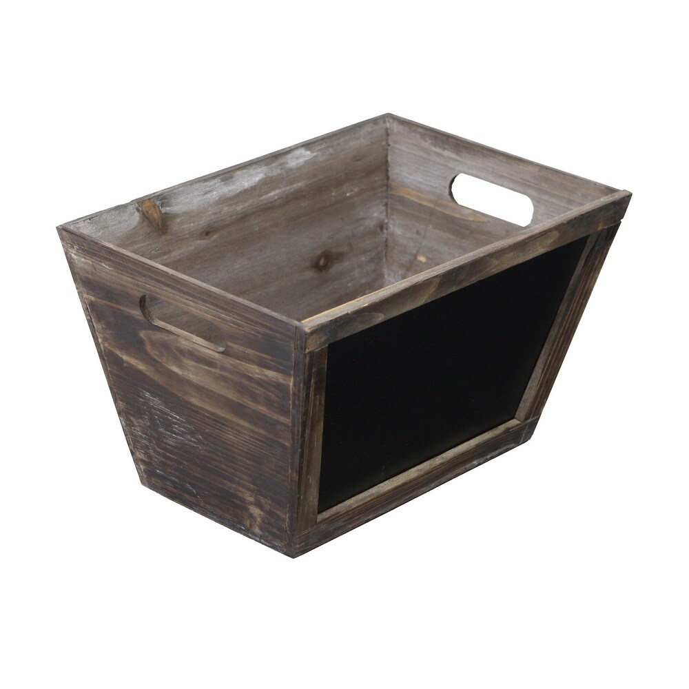 Cheungs Since Large Wooden Storage Bin with Chalkboard Front