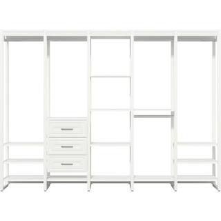 CLOSETS By LIBERTY 113 in. W White Adjustable Tower Wood Closet System with 3 Drawers and 19 Shelves HS45674-RW-10