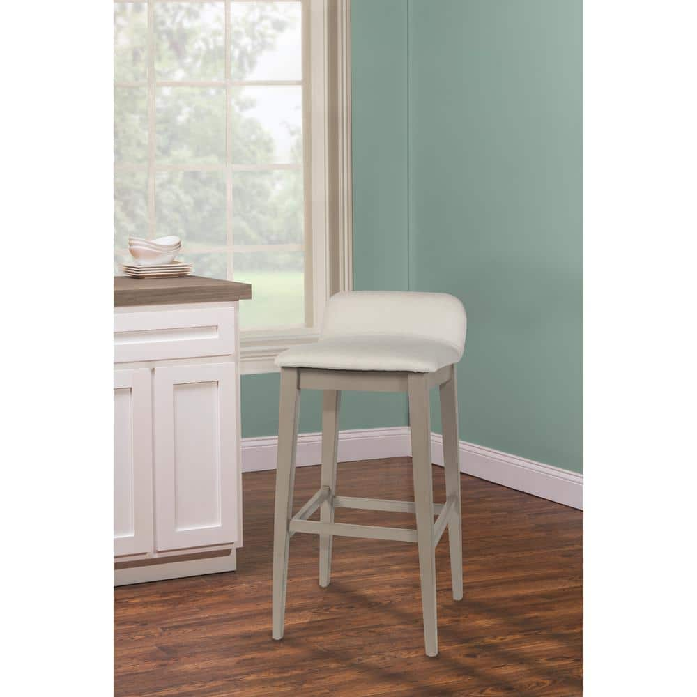 Hillsdale Furniture Maydena 30.25 in. Non-Swivel Bar Distressed Gray Stool 4741-830