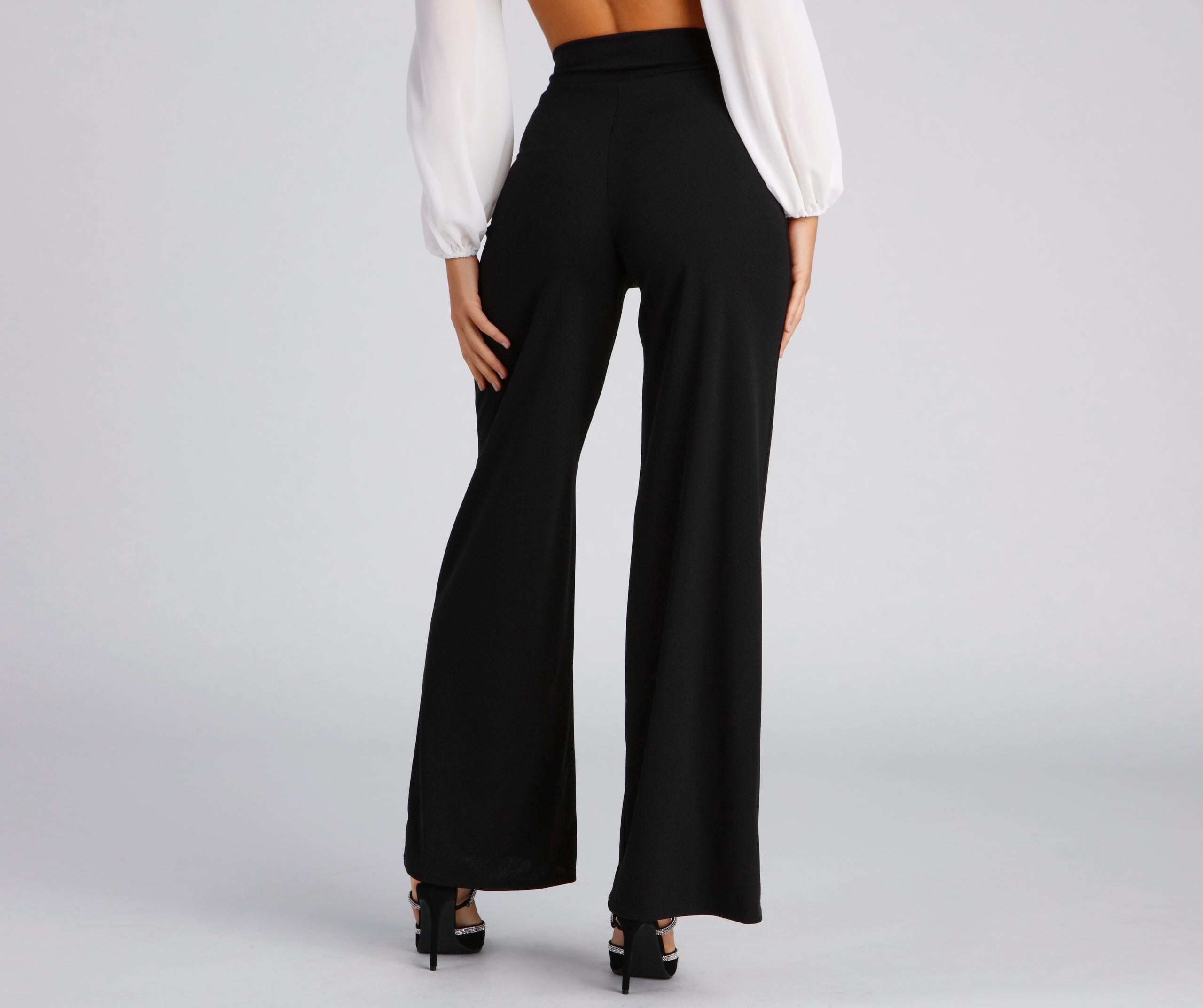 Pretty Preppy Twill Wide Leg Pants