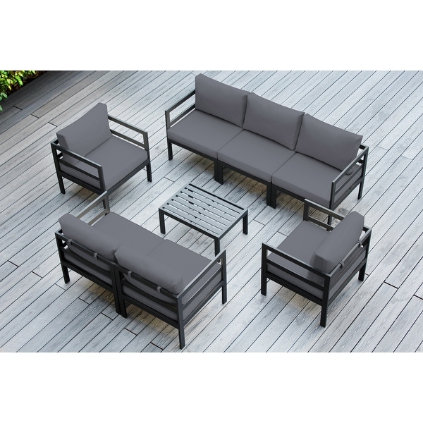 Ohana Outdoor 8pc. Cushioned Aluminum Sectional