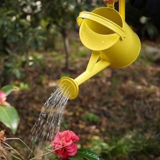 Cubilan 55 oz. Yellow Metal Watering Can with Handle and Rose Tip Contemporary B07M7MJBNY