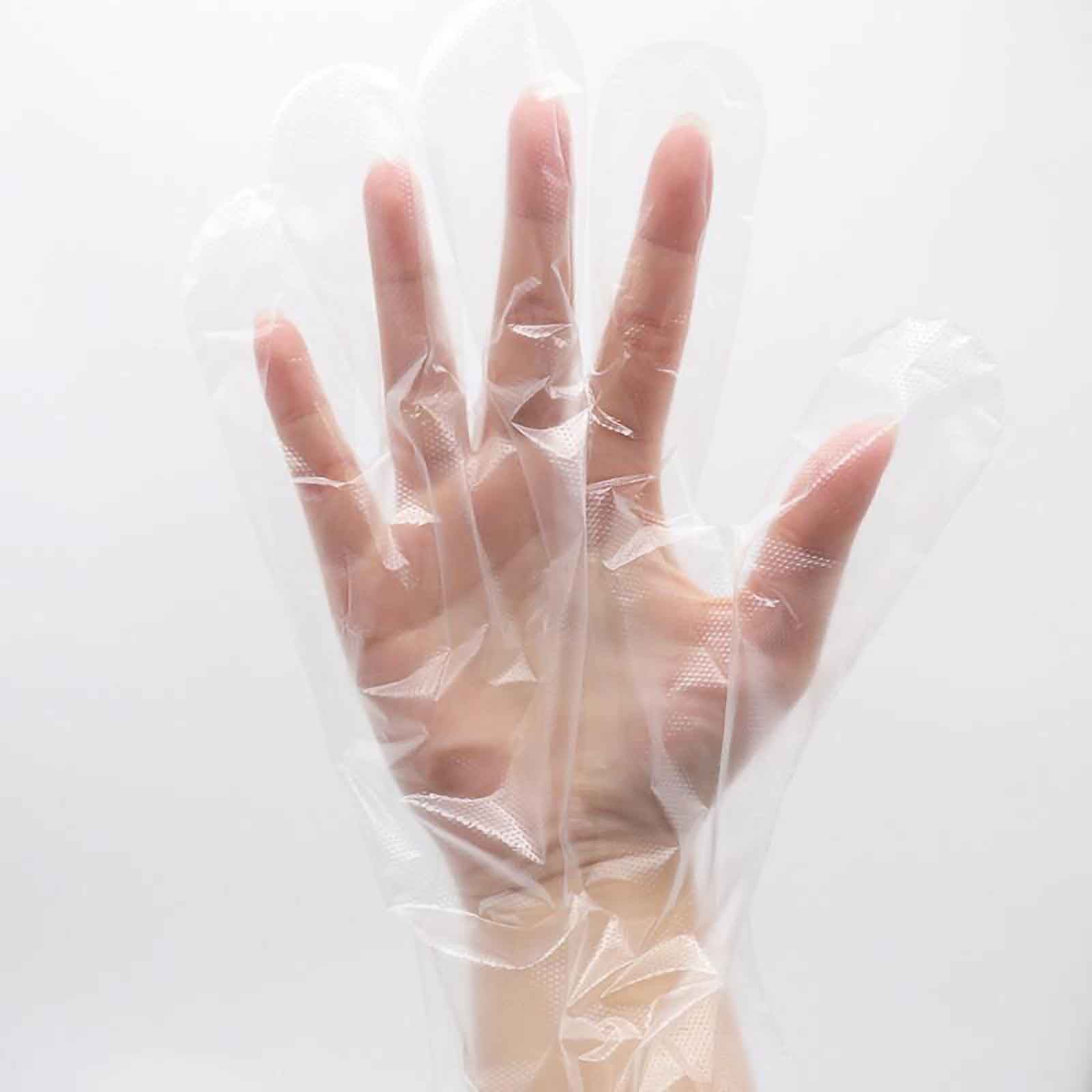 100 Pack Clear Plastic Disposable Gloves, Powder Free Multipurpose Plastic Gloves, Food Service Gloves