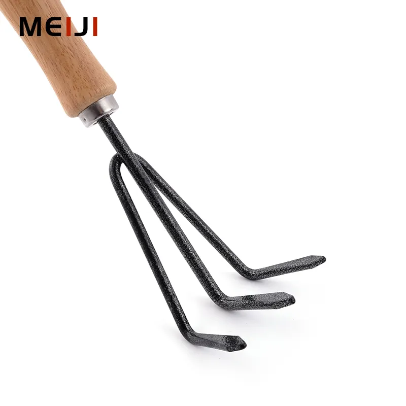 MEIJI 2023 Outdoor Green House Garden Supplies Wheat Straw Handle Trowel Transplanter Cultivator Fork Garden Hand Tool Set