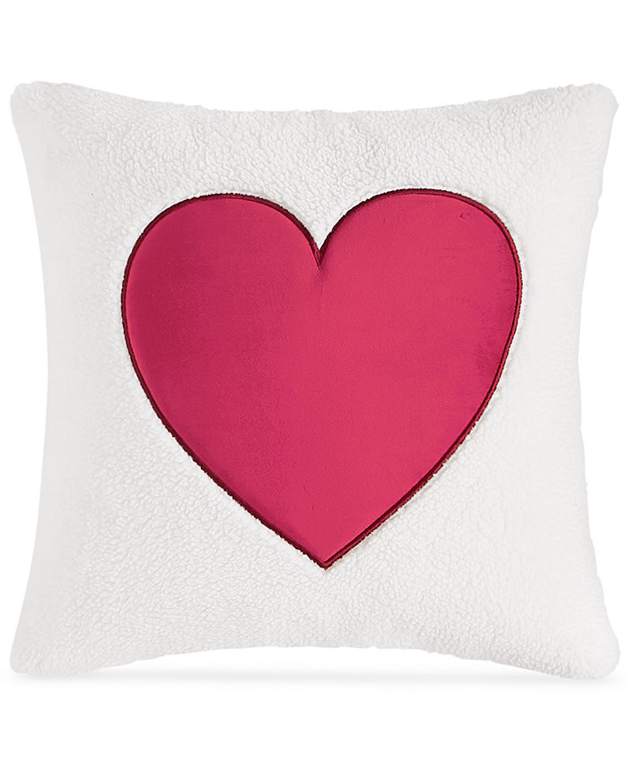 Charter Club Sherpa Heart Decorative Pillow， 18