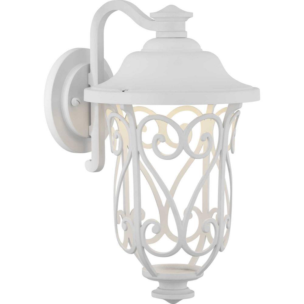 Progress Lighting Leawood LED Collection 1-Light White Transitional Outdoor Small Wall Lantern Light P560104-030-30