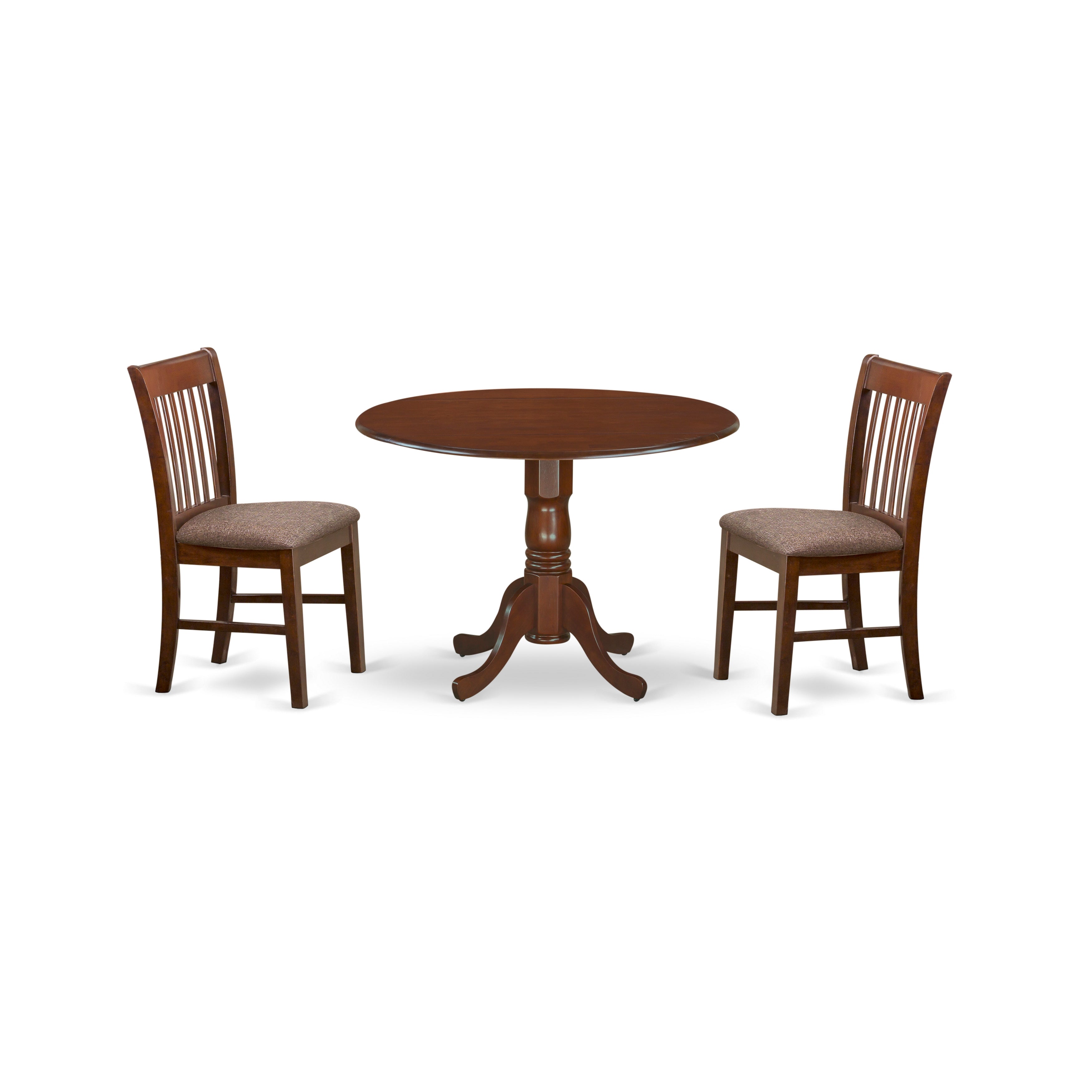 DLNO3-MAH-C 3 Pc small Kitchen Table set-round Kitchen Table and 2 Chairs