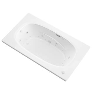 Universal Tubs Tiger's Eye Diamond Series 5.5 ft. Left Drain Rectangular Drop-in Whirlpool and Air Bath Tub in White HD4266PDLX