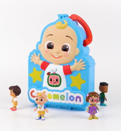 CoComelon Carry Along Figure Case with 6 Articulated Figures - Toys for Kids， Toddlers， and Preschoolers