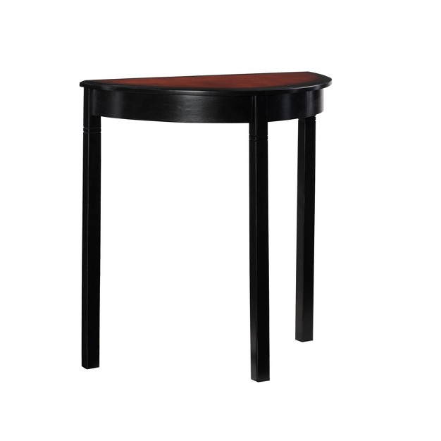 Camden Traditional Wood Demi Lune Console Table Black Cherry Linon