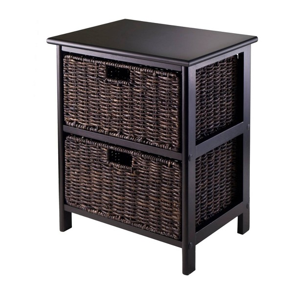 Omaha Storage Rack With Baskets Black Winsome