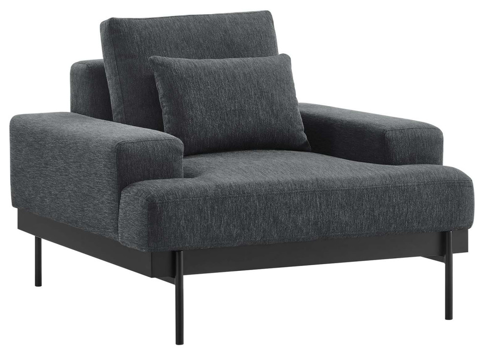 Proximity Upholstered Fabric Armchair  Charcoal   Contemporary   Armchairs And Accent Chairs   by GwG Outlet  Houzz