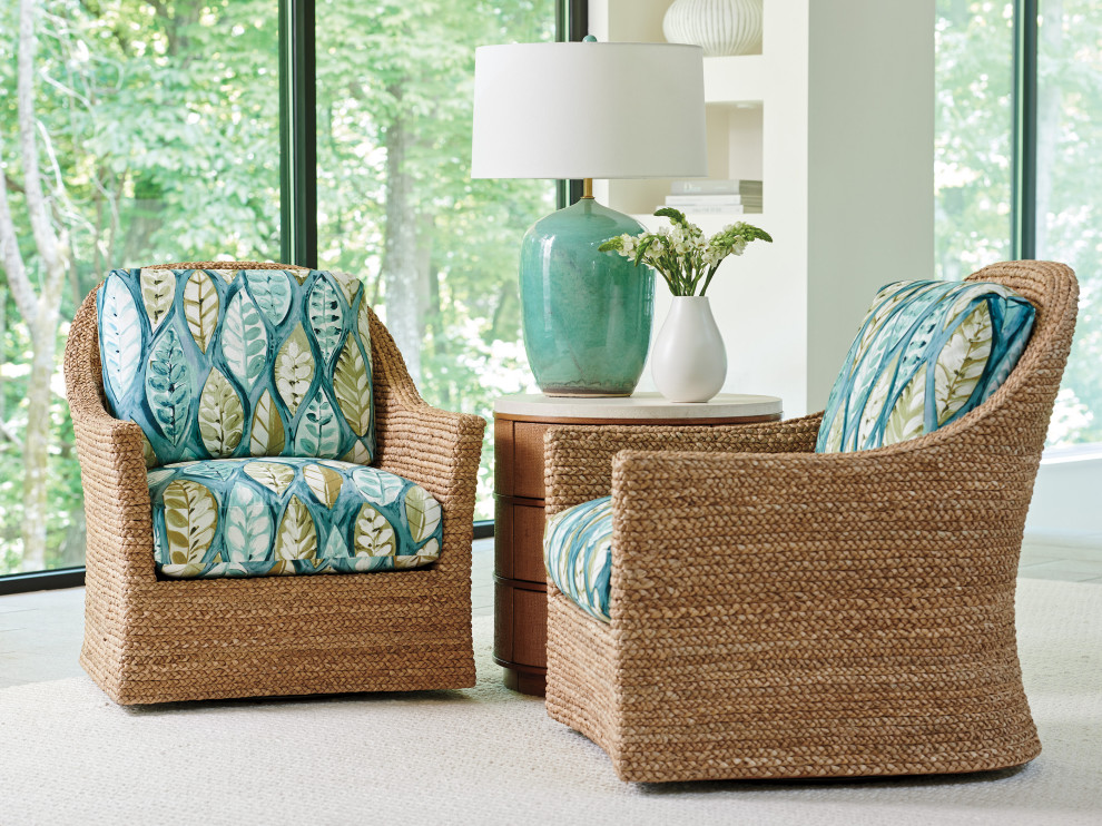 Soren Swivel Chair   Beach Style   Armchairs And Accent Chairs   by Lexington Home Brands  Houzz