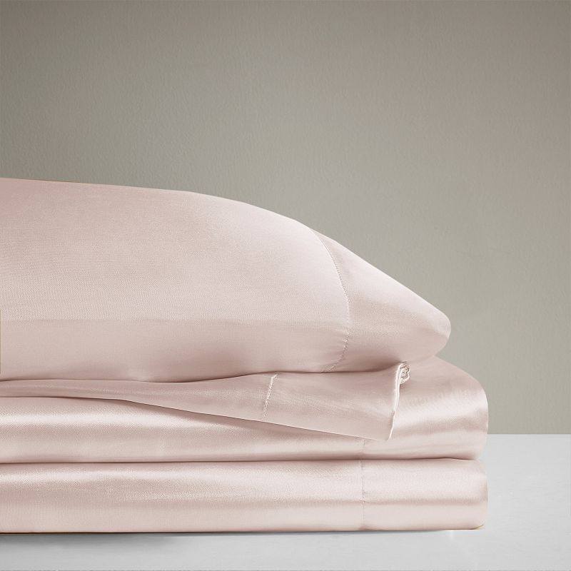 Madison Park Essentials Satin Luxury Solid Sheet Set and Pillowcases