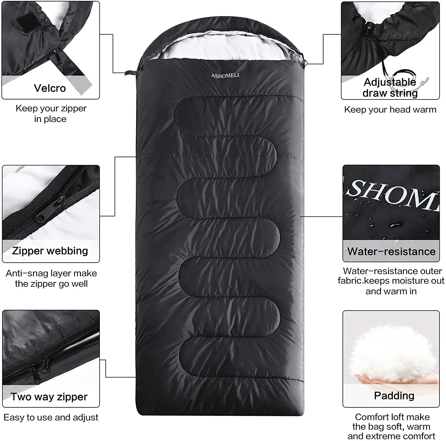 Wind Valley Hot Sale Adult Outdoor  Sleeping Bag for Camping Hiking Travel