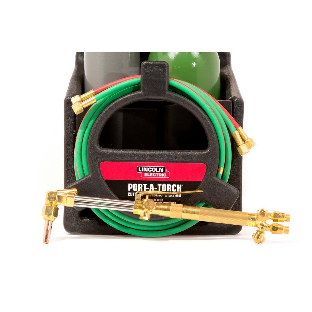 Lincoln Electric Port-A-Torch Kit with Oxygen and Acetylene Tanks for Cutting Welding and Brazing KH990