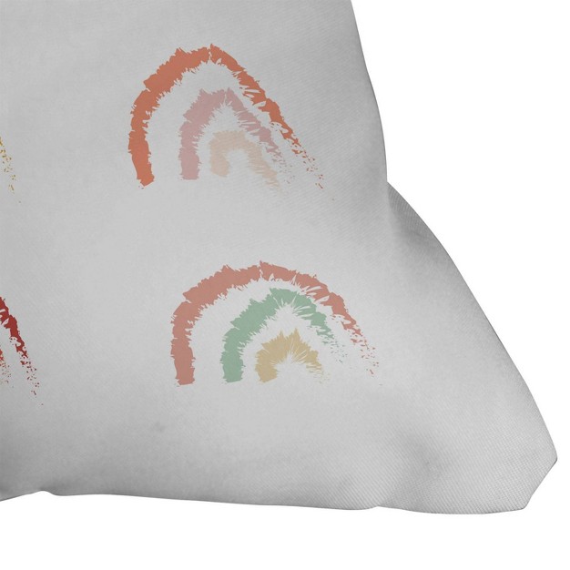 Lyman Creative Co Pastel Rainbows Square Throw Pillow White Deny Designs