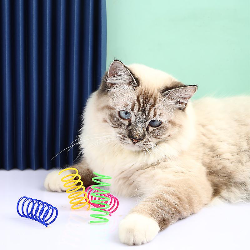 4pcs/set Kitten Cat Toys Wide Durable Heavy Gauge Cat Spring Toy Colorful Springs Cat Pet Toy Coil Spiral Springs Pet Life