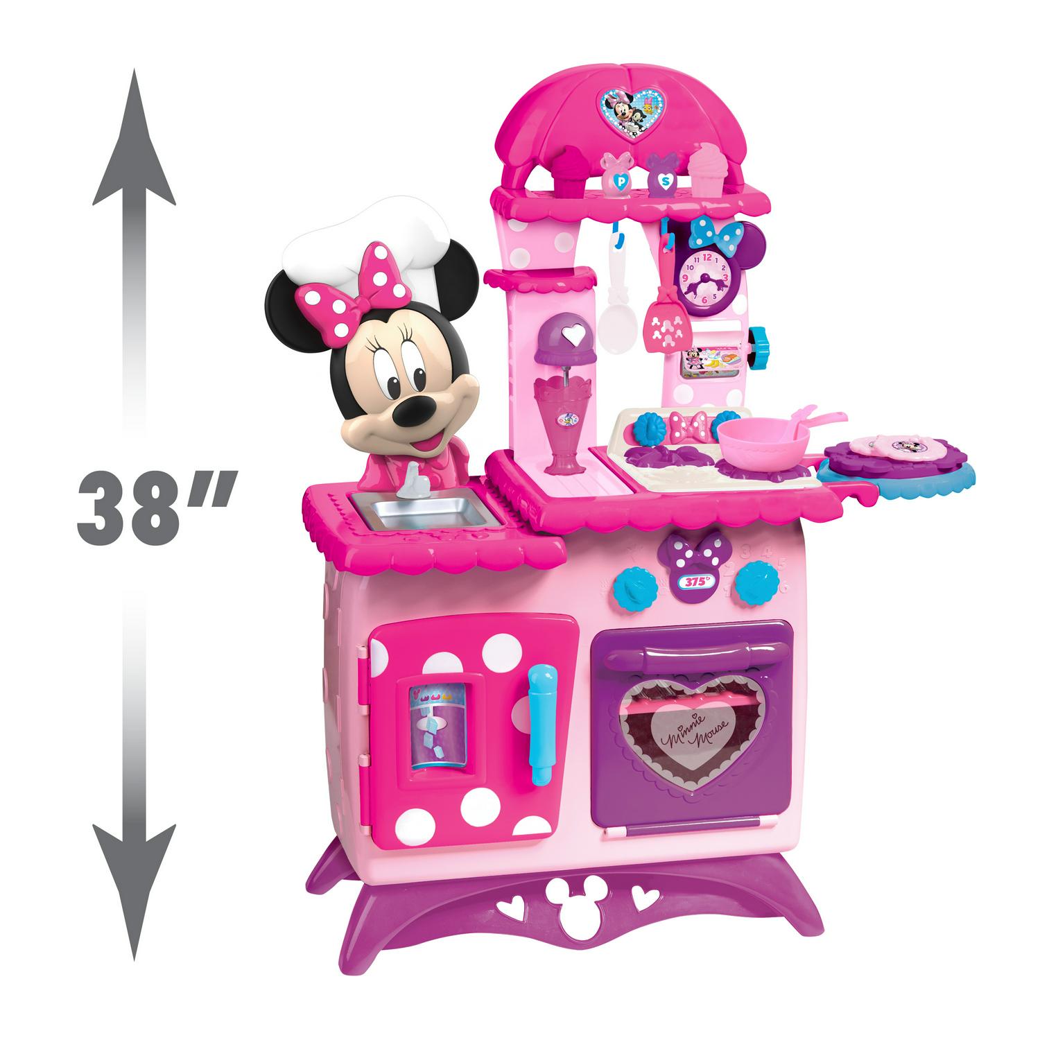 Disney Junior Minnie Mouse Flipping Fun Pretend Play Kitchen Set Play Food Realistic Sounds Kids Toys for Ages 3 up  Crowdfused