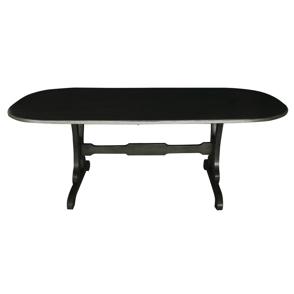 Rogers Charcoal Dining Table with Trestle Base