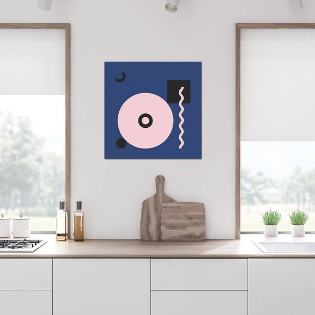 Pink Circle And Blue Square By Alisa Galitsyna Unframed Wall Canvas Icanvas