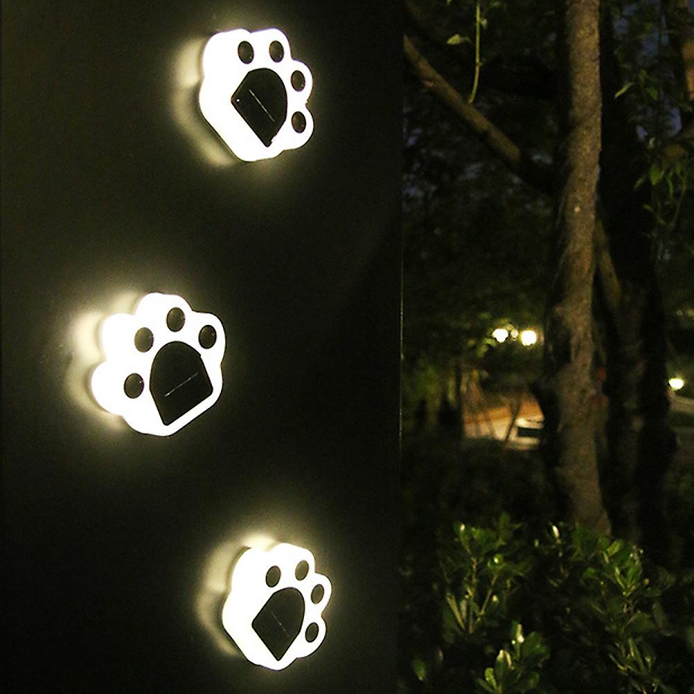 4Pcs Paw Print Solar Outdoor Lights Rechargeable LED Garden Lights Lamp Walkway Lighting for Lawn Patio Yard