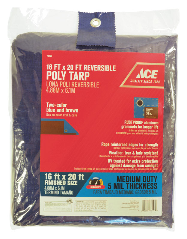 TARP POLY BLUE/BRN 16X20