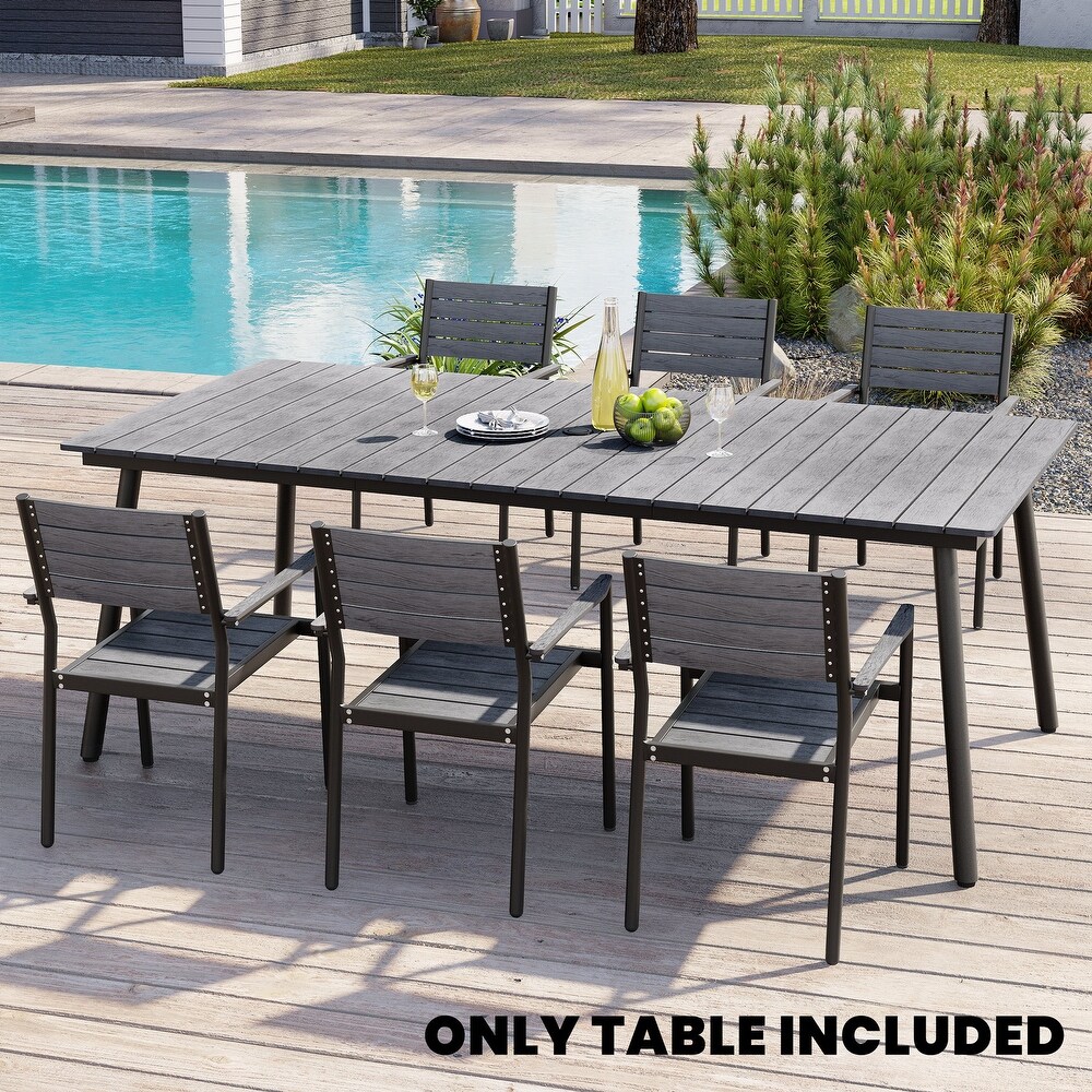 Outdoor Dining Table Rectangle Aluminum Manufactured Wood for 6 or 8   82.48\