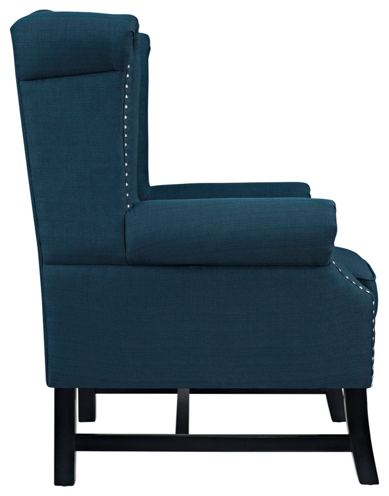 Amara Azure Upholstered Fabric Armchair   Transitional   Armchairs And Accent Chairs   by Peachtree Fine Furniture  Houzz