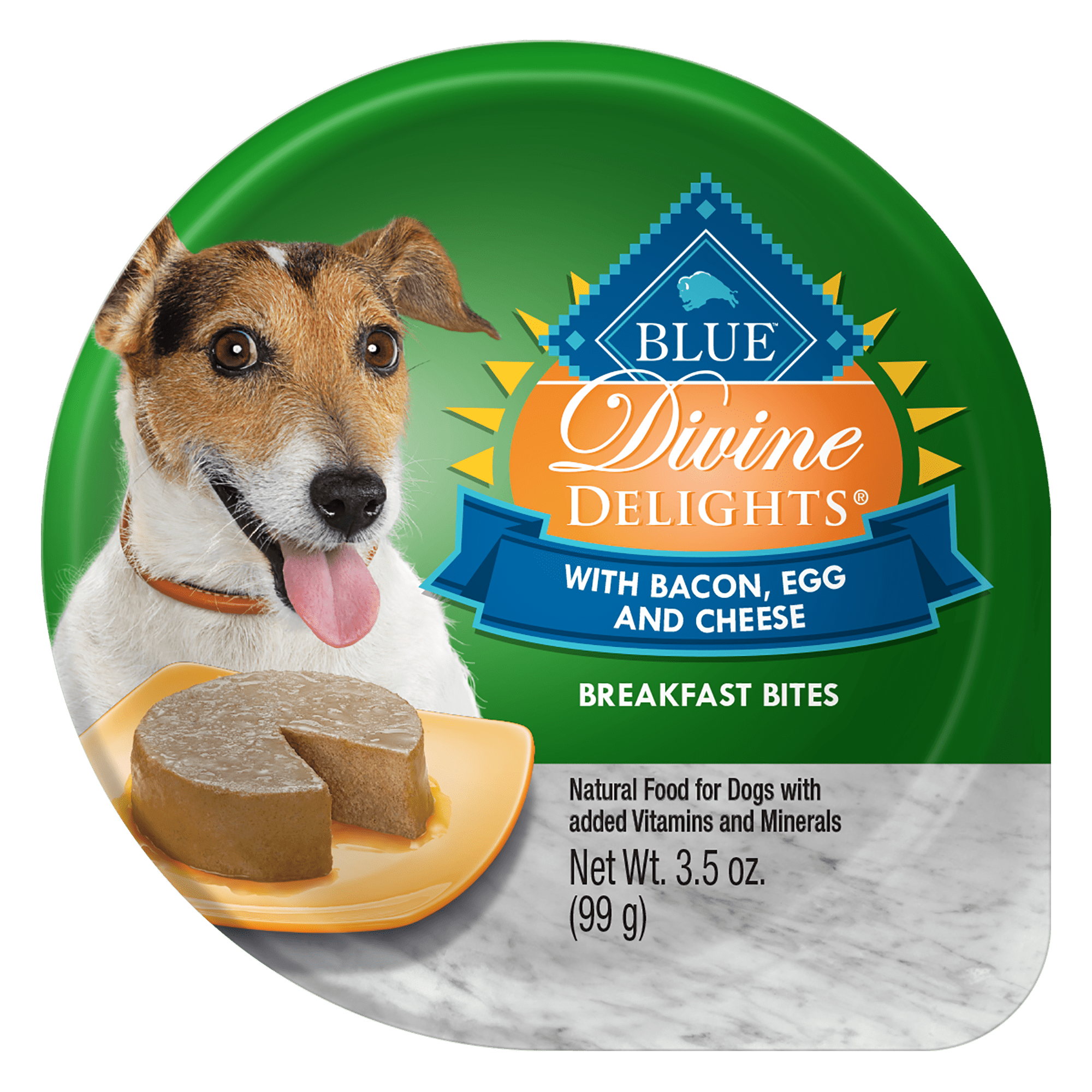 Blue Buffalo Blue Divine Delights Bacon， Egg  Cheese Breakfast Bites Wet Dog Food， 3.5 oz.， Case of 12