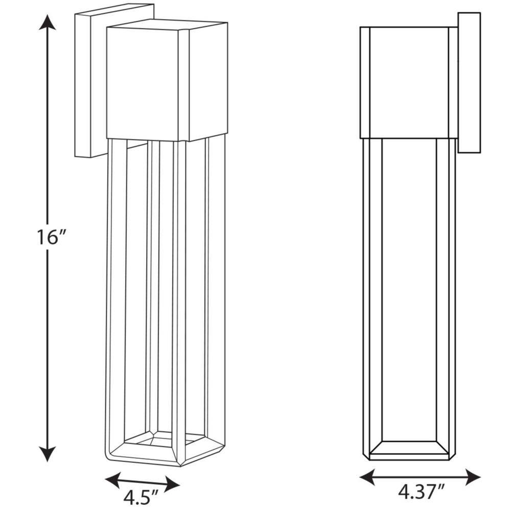 Progress Lighting Z-1090 LED Collection 1-Light Matte Black Modern Outdoor Medium Wall Lantern Light P560137-031-30