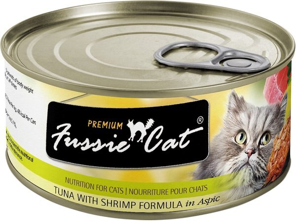 Fussie Cat Premium Tuna with Shrimp Formula in Aspic Grain-Free Canned Cat Food