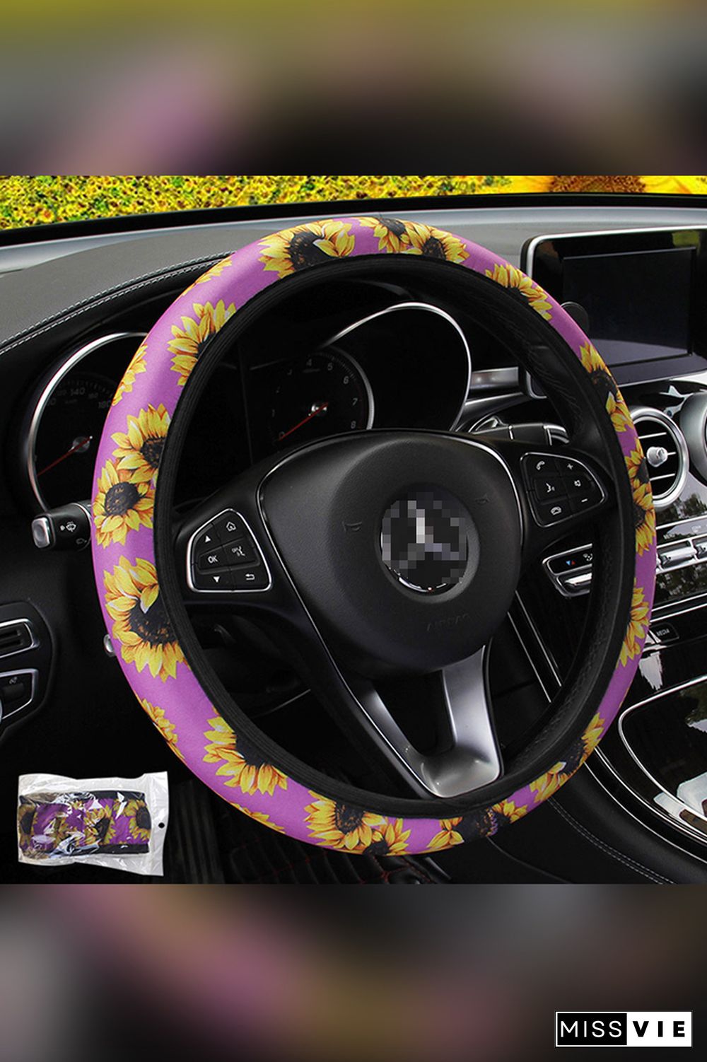 Sunflower Print Steering Wheel Cover MOQ 5pcs