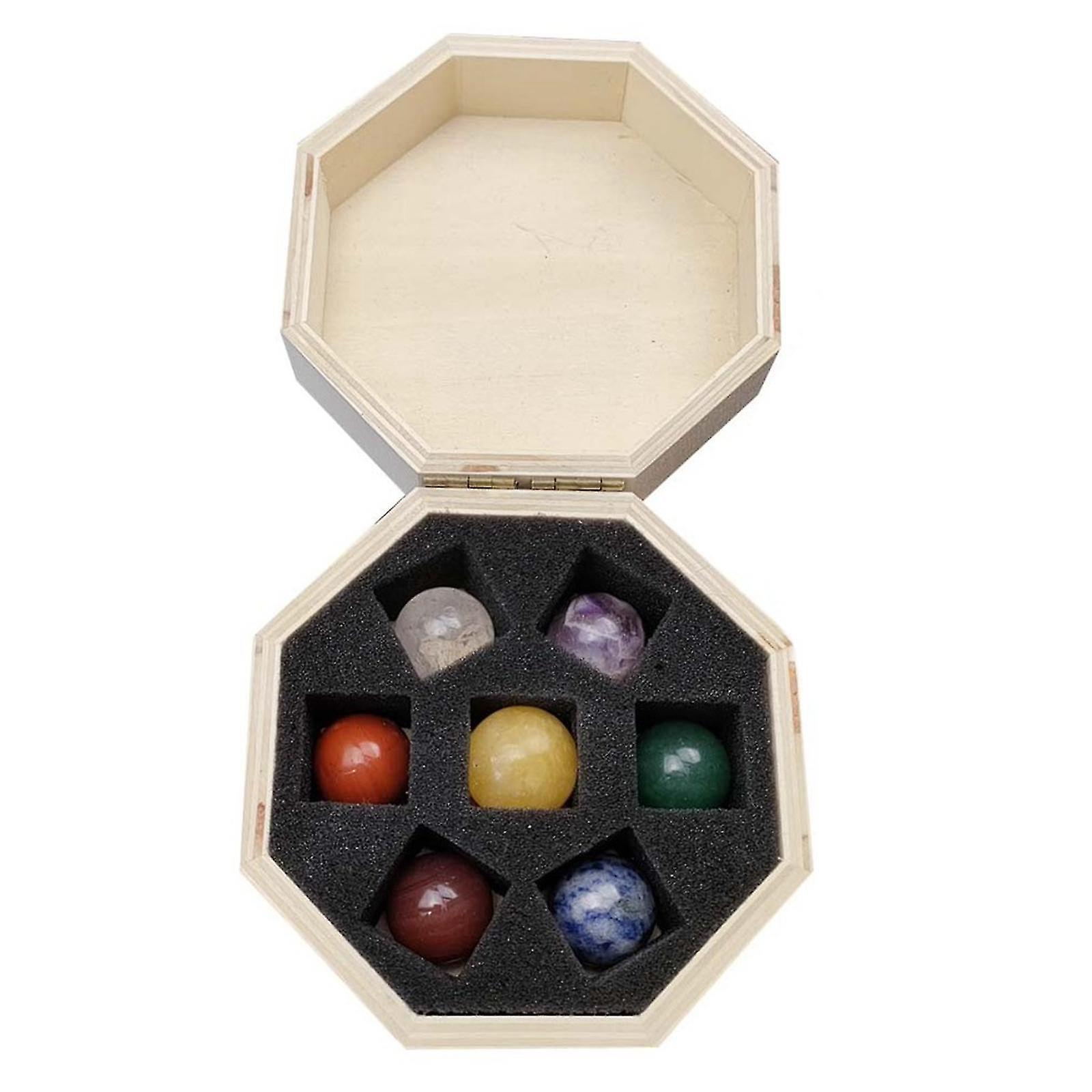 7pcs Crystal Energy Stones Gemstones With Storage Box Crystal Power Stone For Yoga - Irregularly