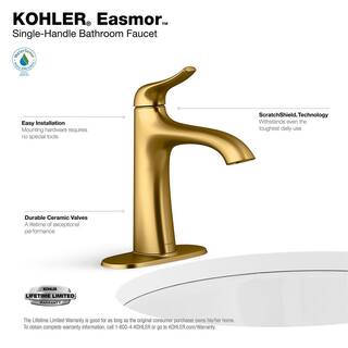 KOHLER Easmor Single-Handle Single Hole Bathroom Faucet in Vibrant Brushed Moderne Brass K-R28890-4D-2MB