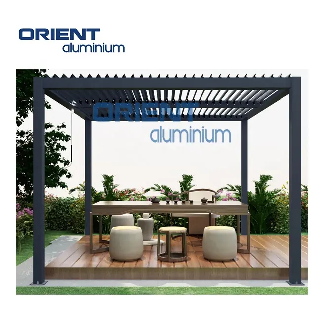 Chinese Factory Directly Supply High Quality Aluminum Pergola Standard Size Louvered Roof Pergola Kits