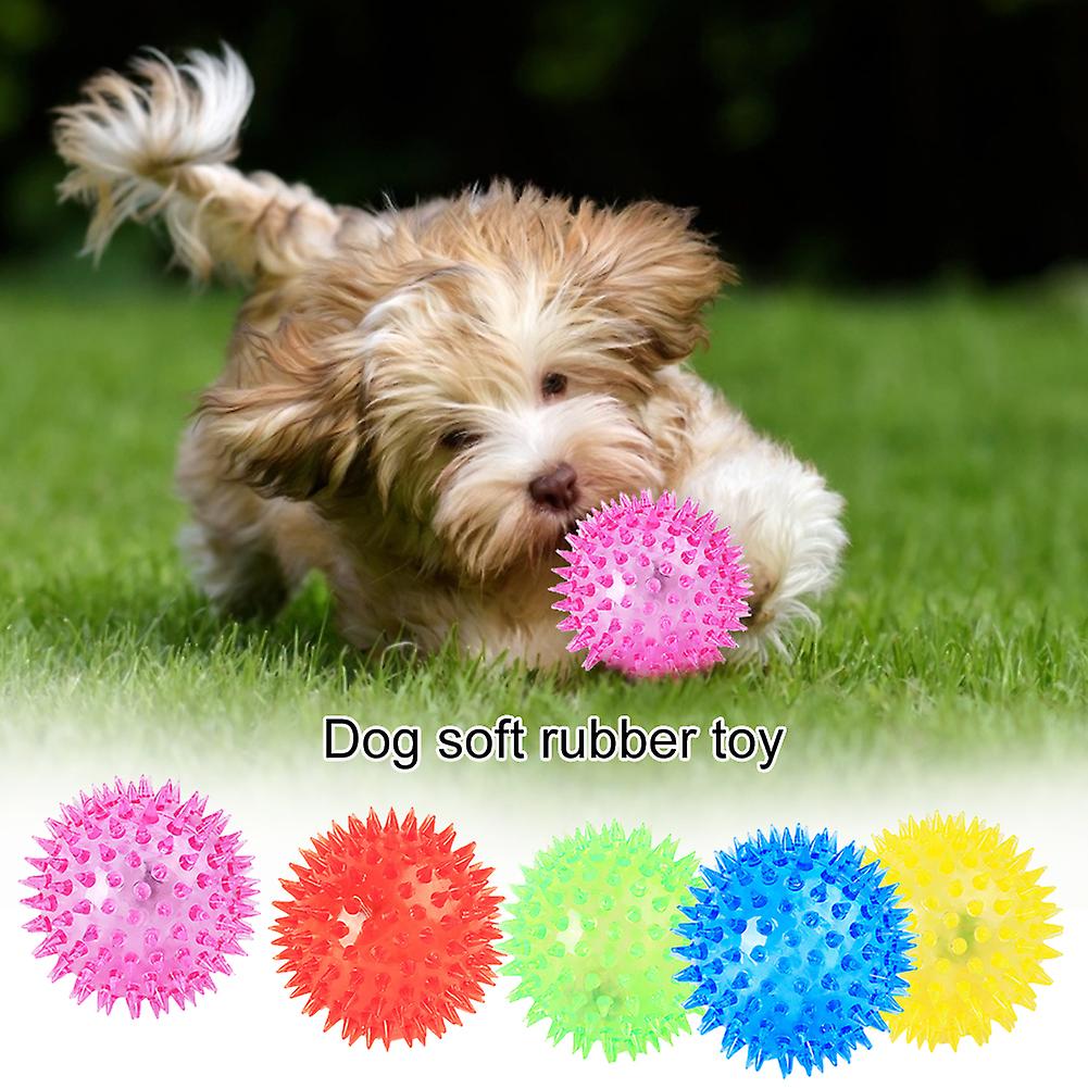 6 Pcs Soft Rubber Luminous Pet Dog Chewing Elastic Ball Toy(s)