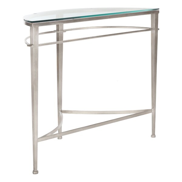 SAFAVIEH Couture Baur Antique Silver Glass Console Table