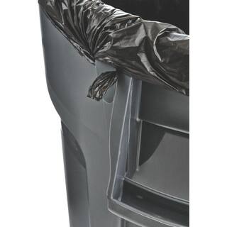 Rubbermaid Commercial Products Brute 32 Gal. Gray Round Vented Trash Can with Lid 2031188