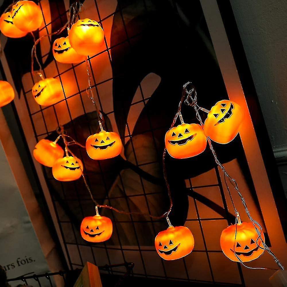 Halloween Led Pumpkin String Lights With Remote Control， 8 Modes， 3m/20 Lights， Usb Powered Outdoor Decoration