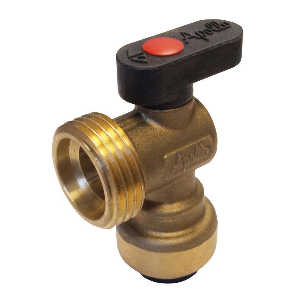 Tectite 12 in. Brass Push-To-Connect x 34 in. Male Hose Thread 90-Degree Washing Machine Ball Valve FSBWMAV